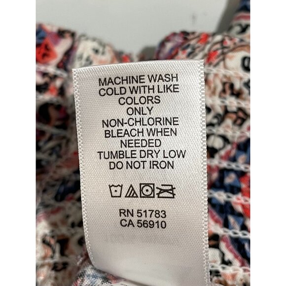 Maurices XL Long Smocked Waist Boho Printed Skirt 100% Rayon Multicolor Womens - Picture 9 of 13